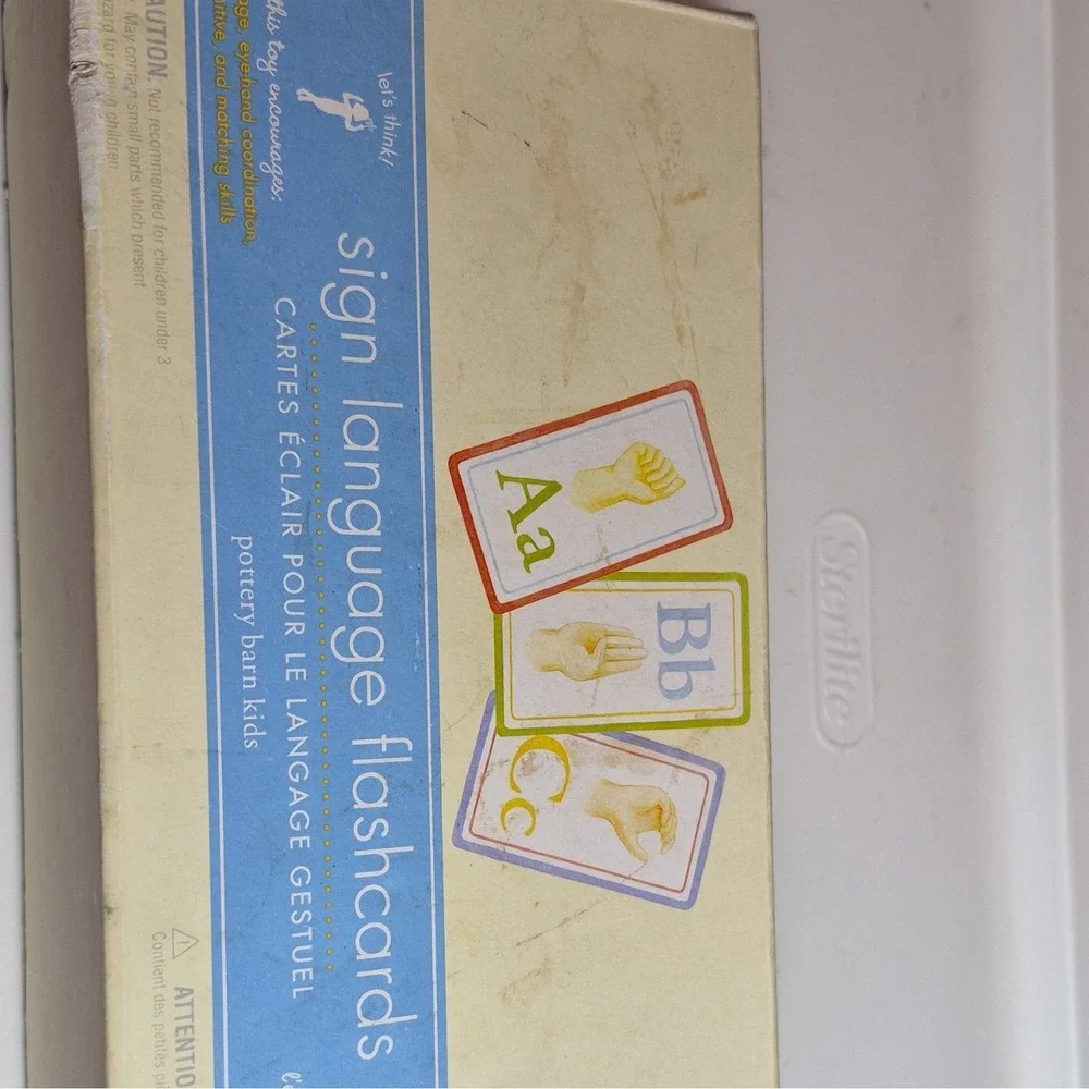 Pottery Barn Kids Sign Language Cards, 25-Card Letters Set Ages 3+ missing the A
